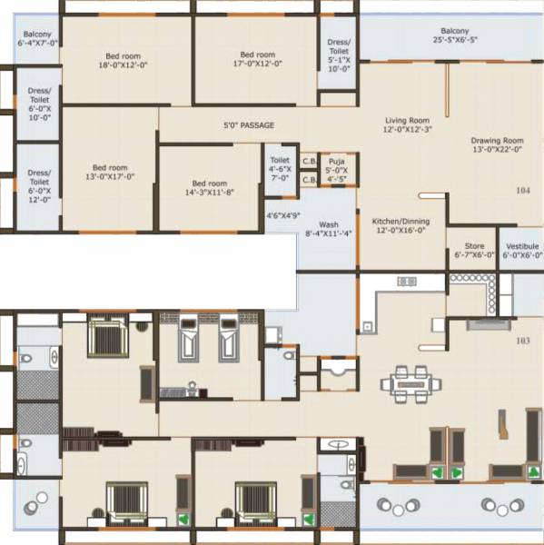  goras-pride Block A Cluster Plan from 1st to 7th Floor