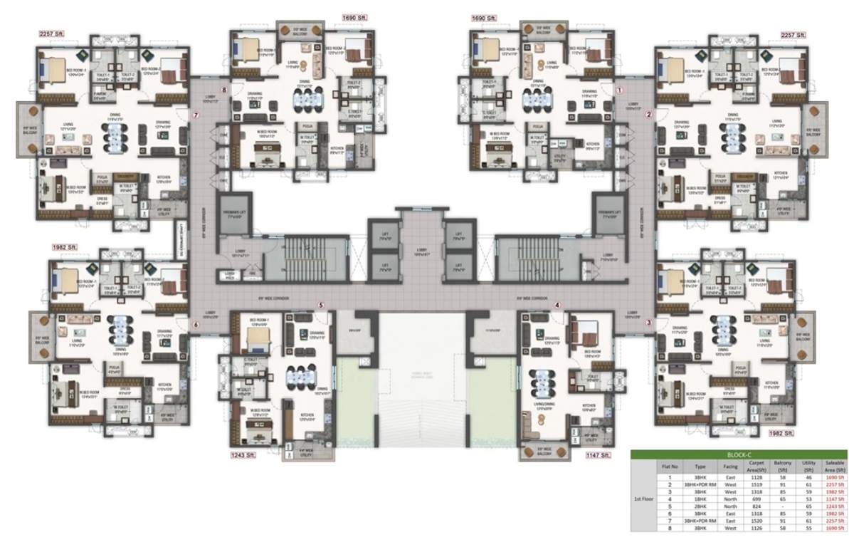  zenon Block C Cluster Plan for 1st Floor