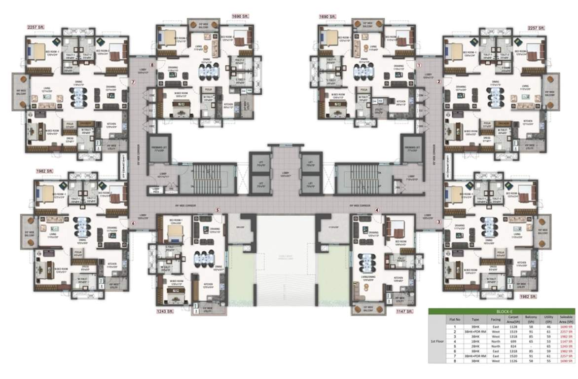  zenon Block E Cluster Plan for 1st Floor
