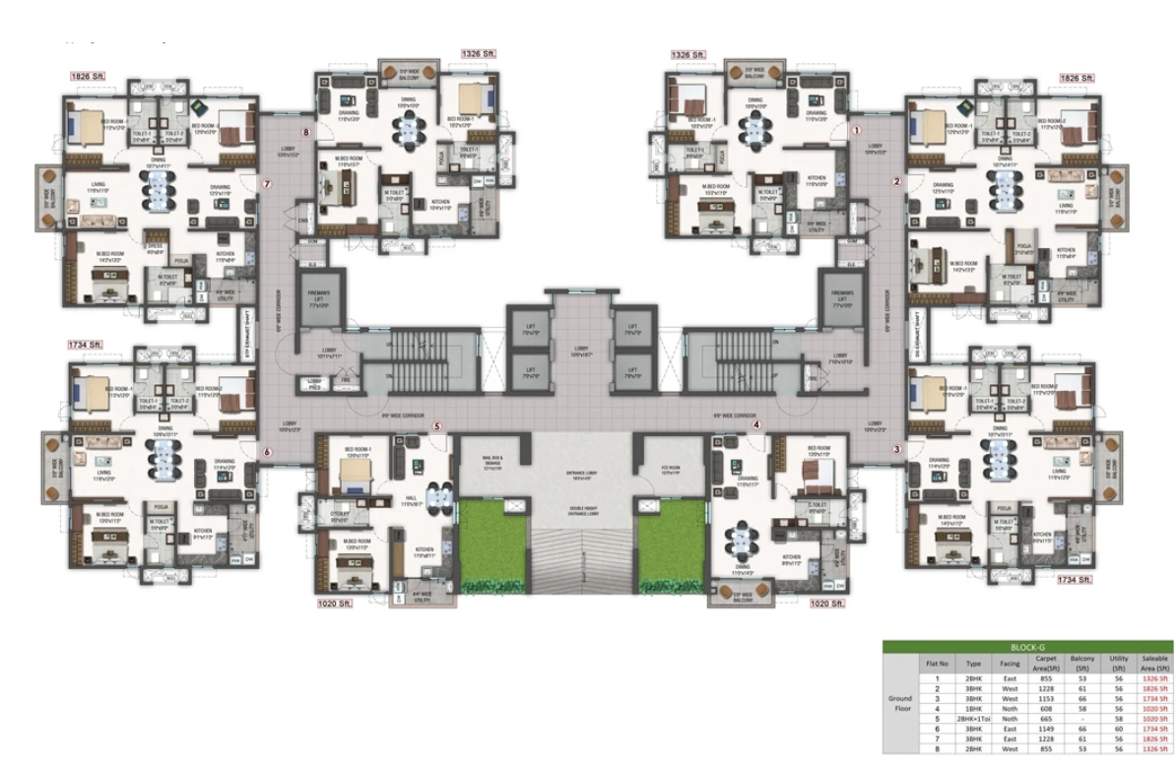  zenon Block G Cluster Plan for ground Floor