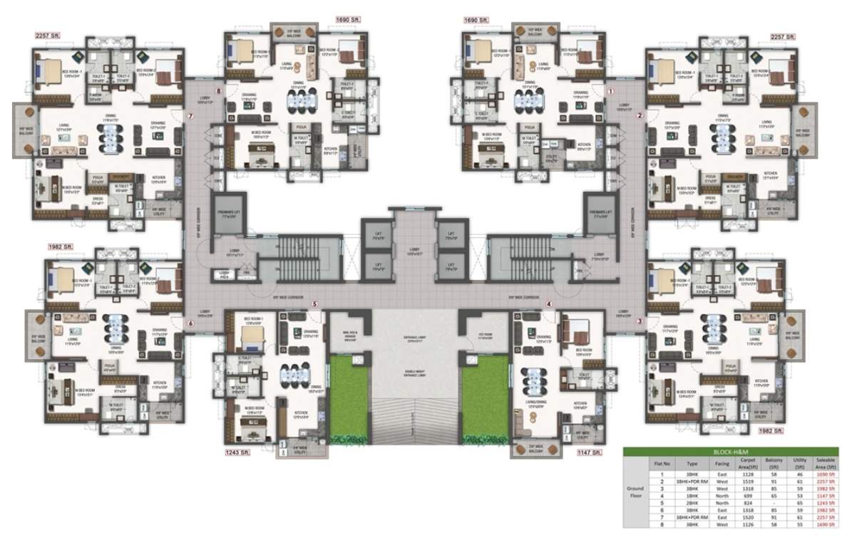  zenon Block H And M Cluster Plan for ground Floor