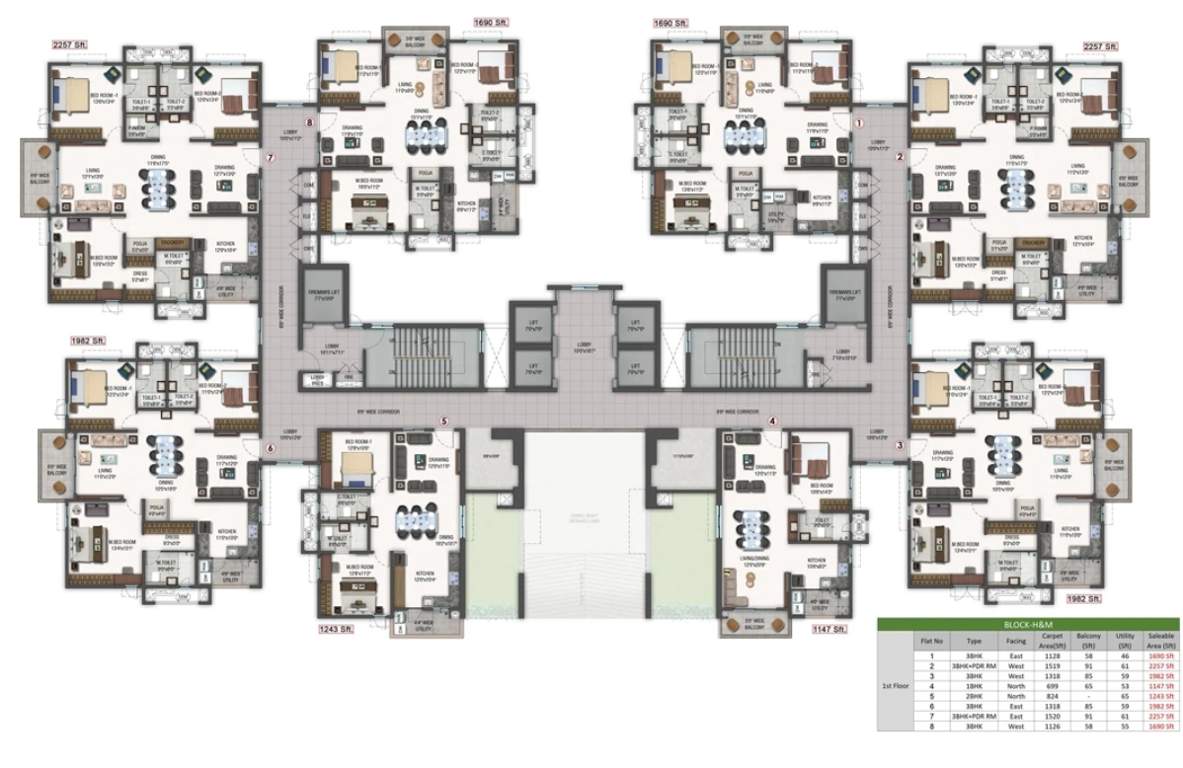  zenon Block H Cluster Plan for 1st Floor