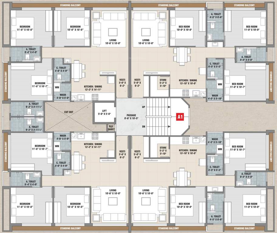  shaligram flats A Typical Cluster Plan