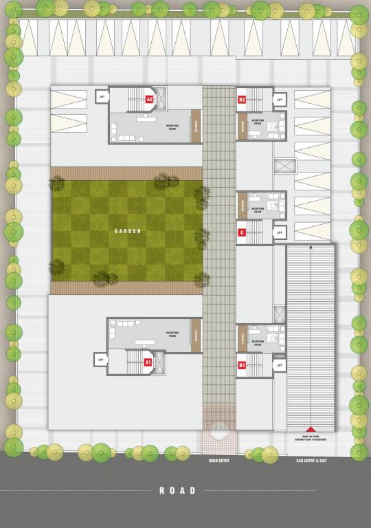  shaligram flats A1, A2, B1, B2, C Cluster Plan For Ground