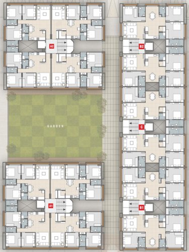  shaligram-flats A1, A2, B1, B2, C Typical Cluster Plan From 1st To 5th Floor
