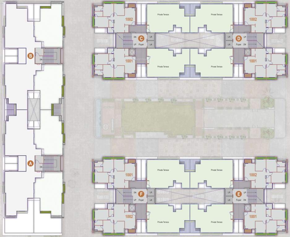  renown Block A+B+C+D+E+F Cluster Plan for 10th Floor