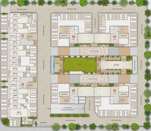 renown Block A+B+C+D+E+F Ground Floor  Cluster Plan