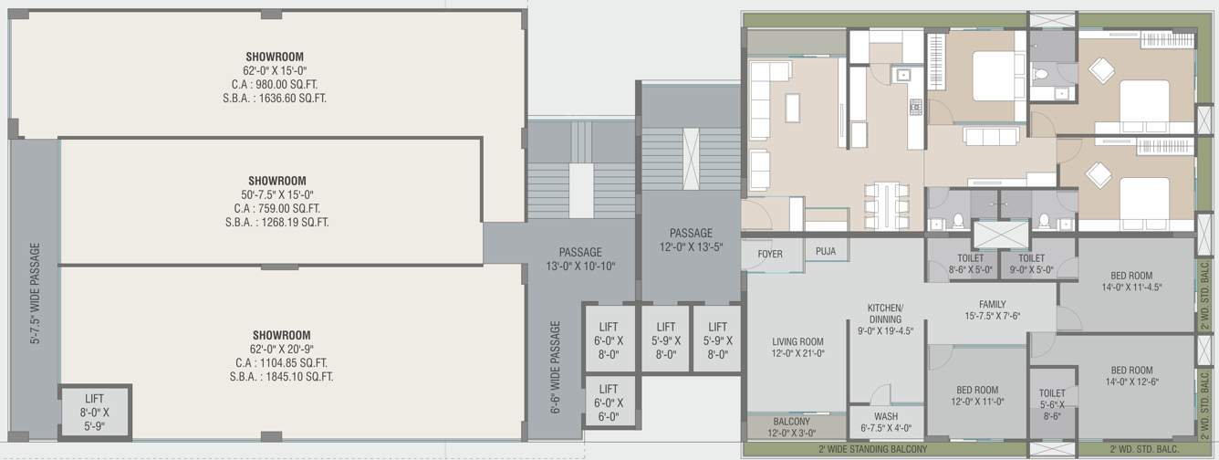  aura memories Tower Typical Cluster Plan From 1st To 3rd Floor