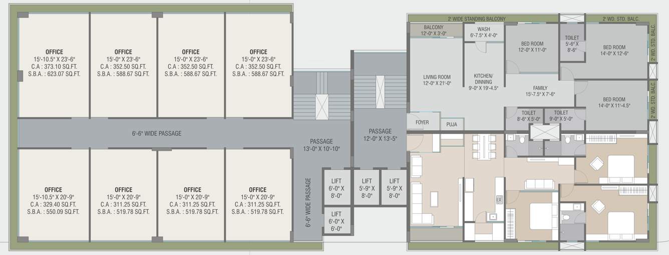  aura memories Tower Typical Cluster Plan From 4th To 6th Floor