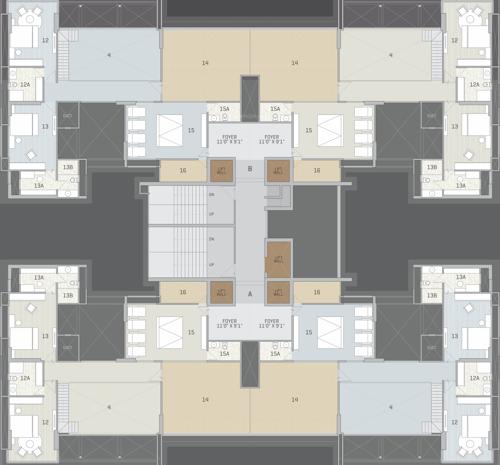  the-gold Block A and Block B Cluster Plan for 20th Floor