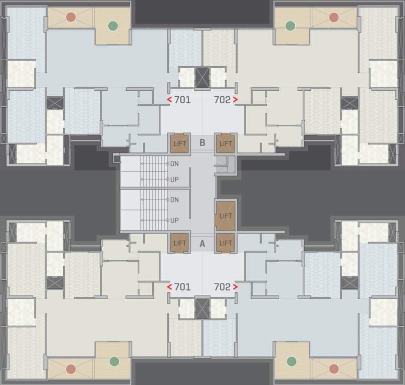  the gold Block A and Block B Cluster Plan for 7,11,15 Floor