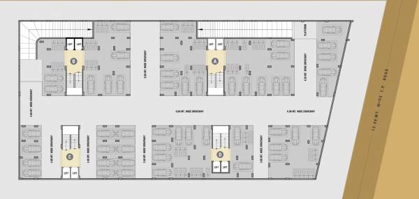  aamrakunj-parshad Block A+B+C+D Basement Cluster Plan