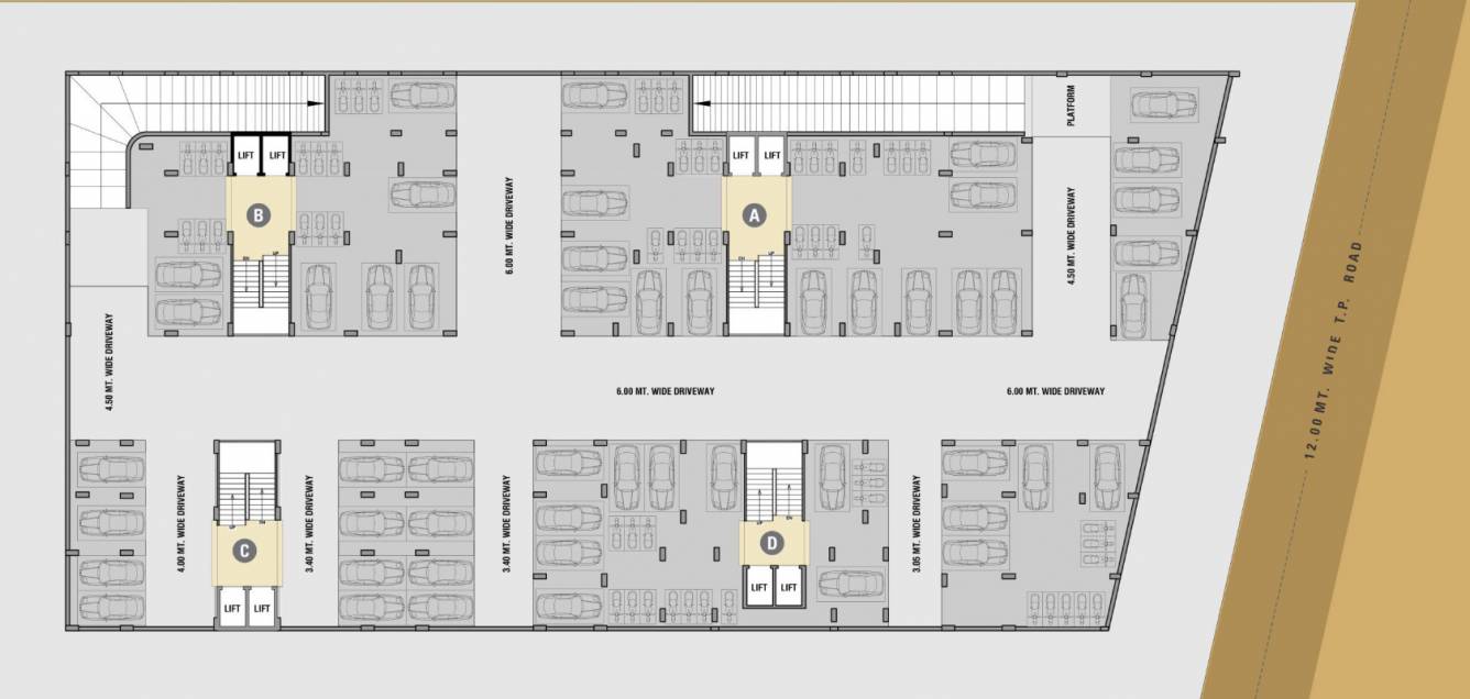  aamrakunj parshad Block A+B+C+D Basement Cluster Plan