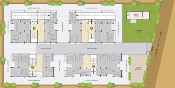  aamrakunj-parshad Block A+B+C+D Ground Cluster Plan