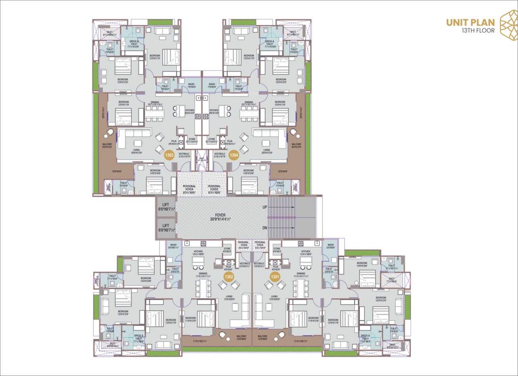  aurum legacy Aurum Legacy Cluster Plan For 13th Floor