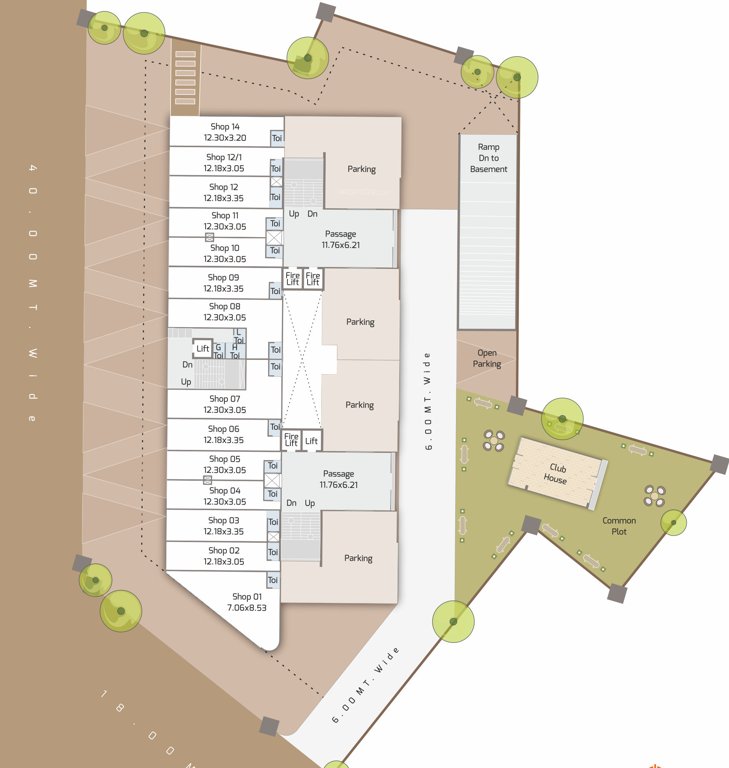  samruddhi sky onyx Block A+B Ground Floor Cluster Plan