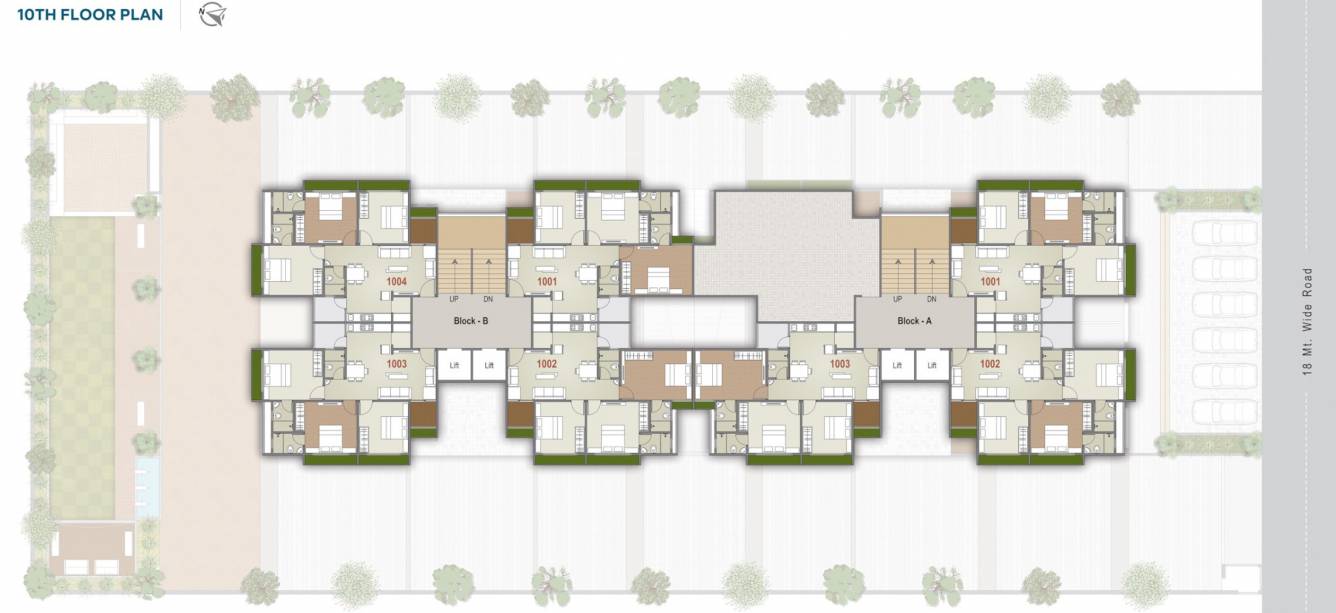  keshavpriya sky Block A And Block B Cluster Plan for 10th Floor