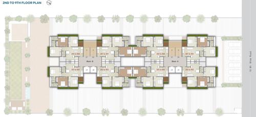  keshavpriya-sky Block A And Block B Cluster Plan from 2nd to 9th Floor