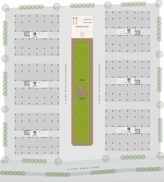  avenue A, B, C, D, E, F Cluster Plan For Ground Floor