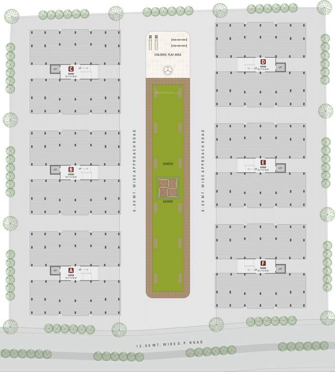  avenue A, B, C, D, E, F Cluster Plan For Ground Floor