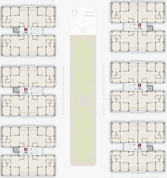  avenue A, B, C, D, E, F Typical Cluster Plan From 1st To 5th Floor