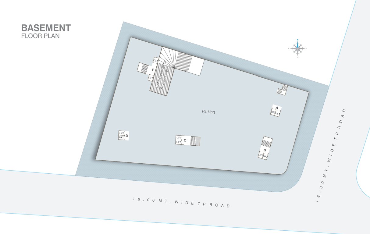  shree siddheshwar highview Block A, Block B, Block C, Block D, Block E Basement Cluster Plan