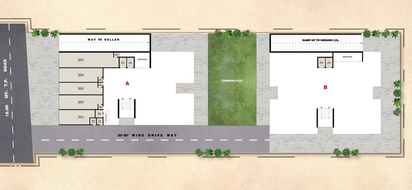  casa amplio Block A And B Cluster Plan For Ground Floor