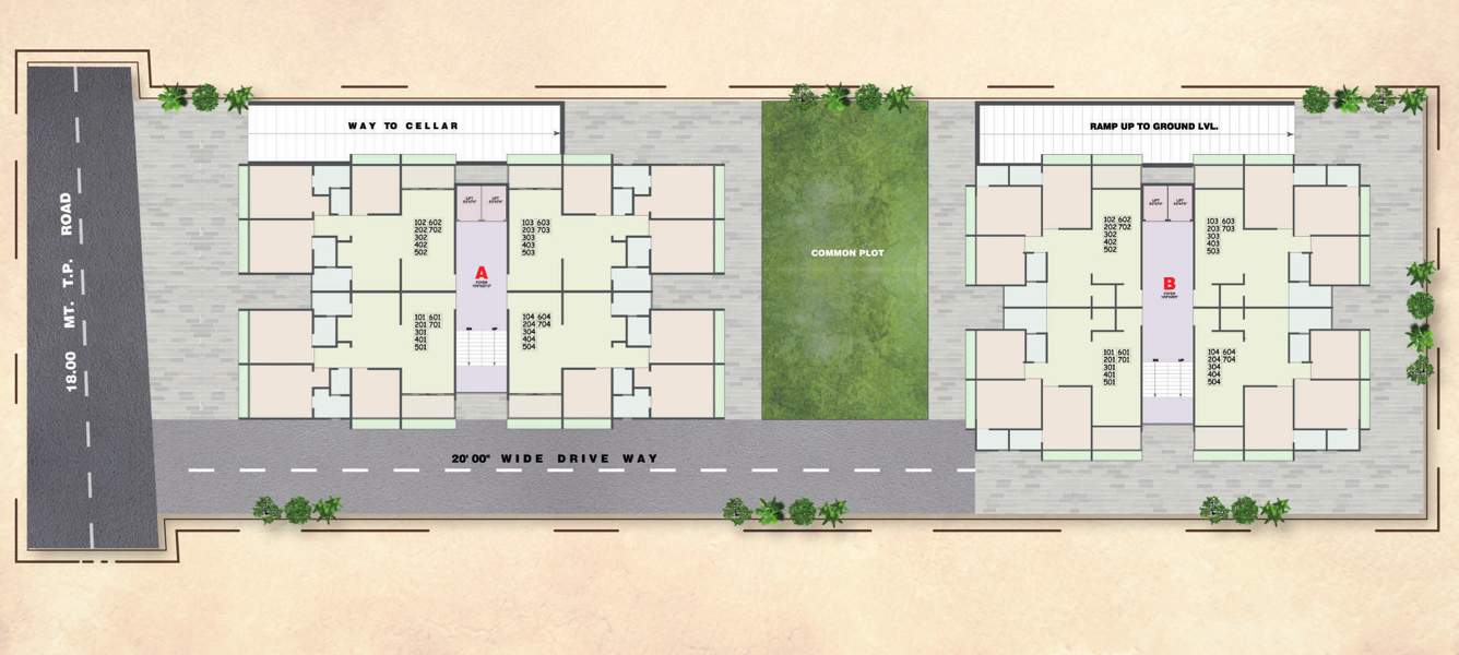 casa amplio Block A And B Cluster Plan For Typical Floor