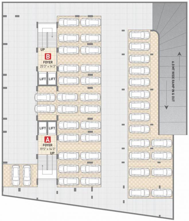  sahajanand shine Block A+B Basement Cluster Plan