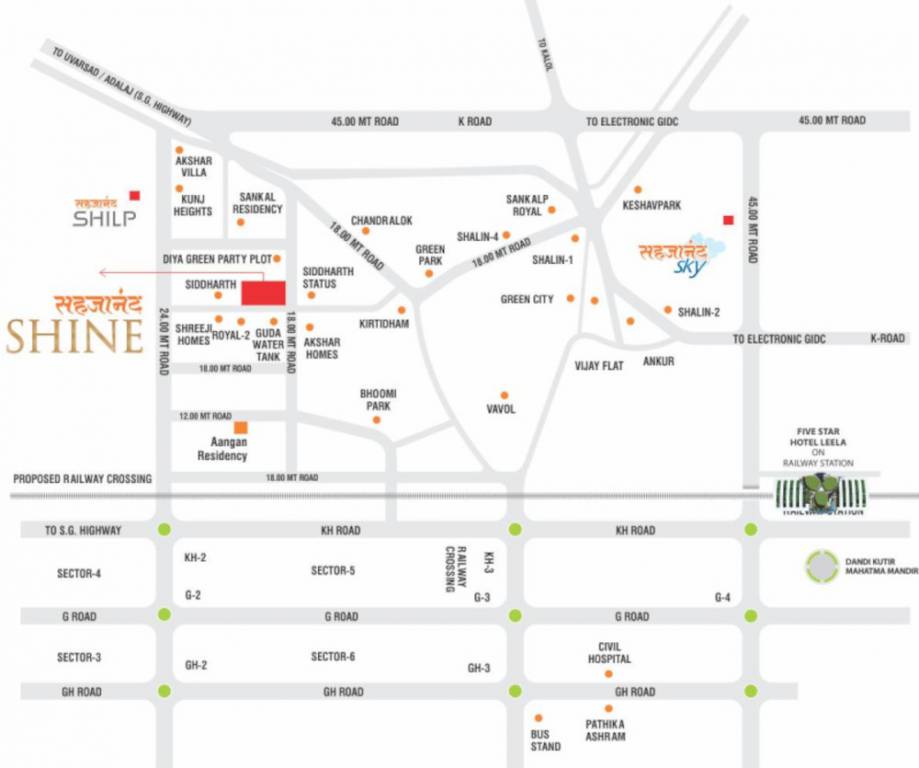  sahajanand shine Location Plan