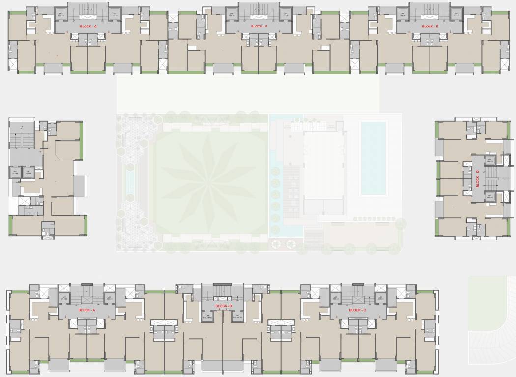  karnavati riverside A, B, C Typical Cluster Plan