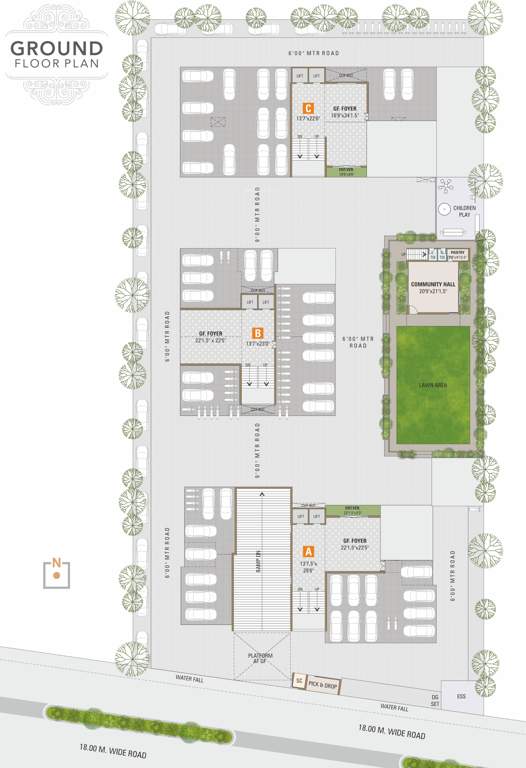  sydney lifestyle Block A , Block B, Block C Cluster Plan for ground Floor