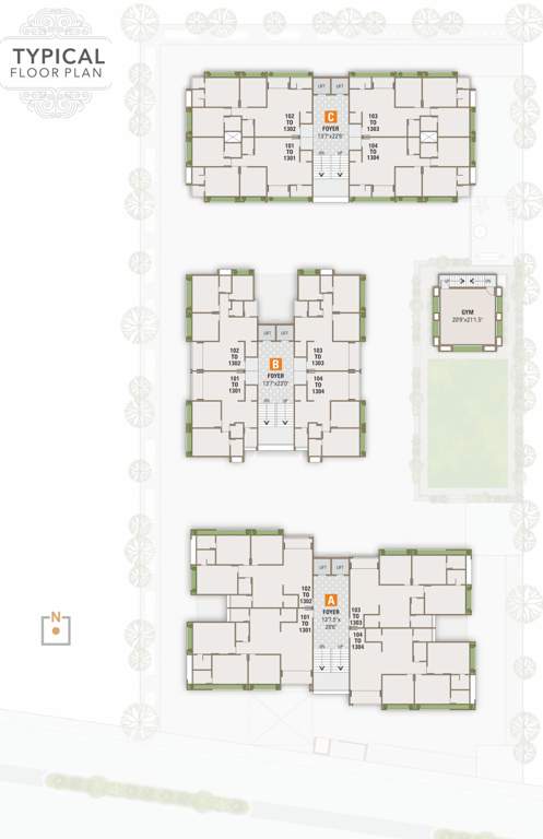  sydney lifestyle Block A , Block B, Block C Cluster Plan from 1st to 13th Floor