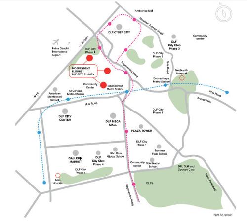  independent-floors-at-dlf-city-phase-i-and-ii Location Plan
