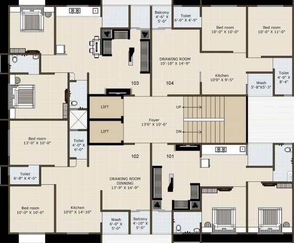 status Block A Cluster Plan from 1st to 7th Floor
