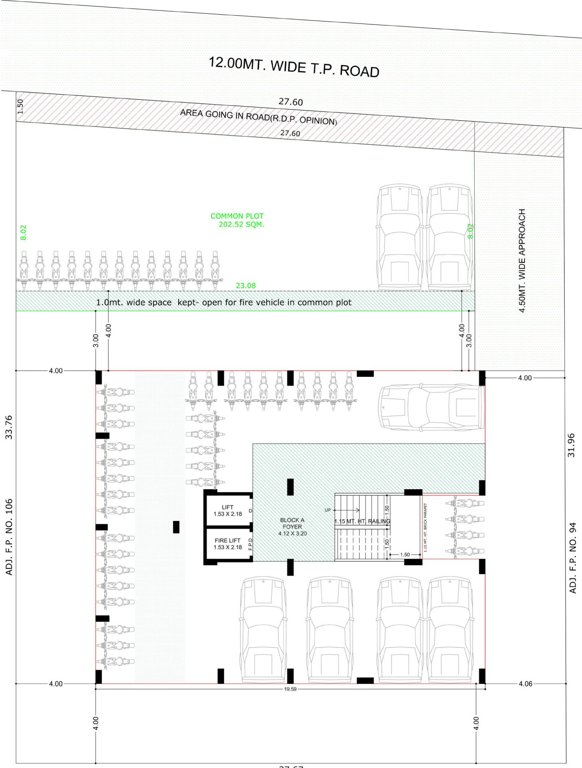  status Block A Ground Floor Cluster Plan