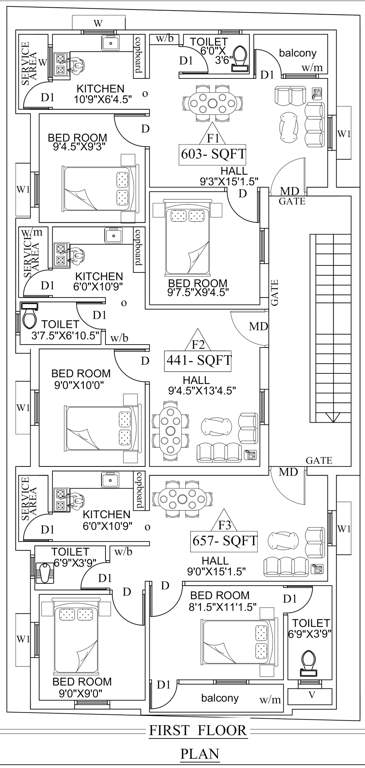  suriyaa apartments Suriyaa Apartments Cluster Plan for 1st Floor