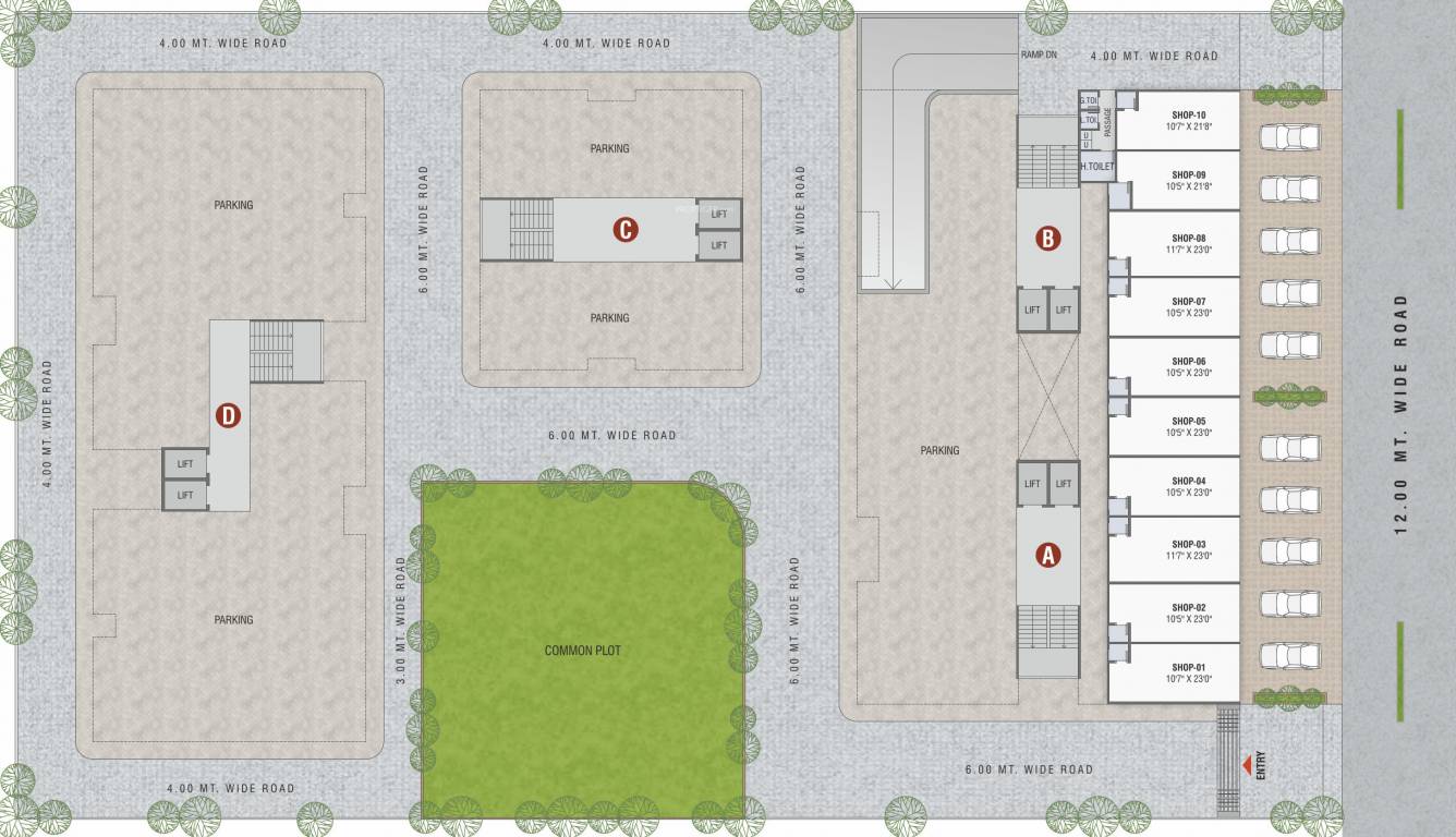  heights Block A To Block D Cluster Plan for ground Floor