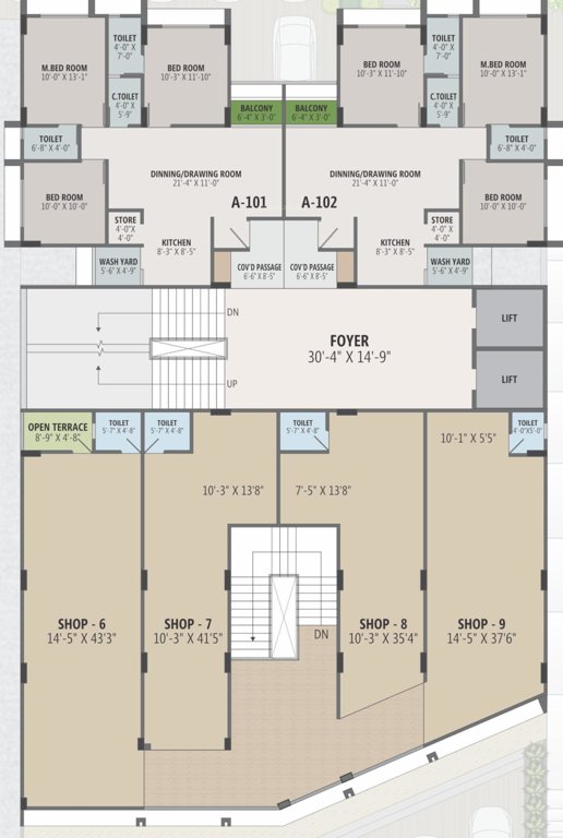  haven Block 1 Cluster Plan For 1st Floor