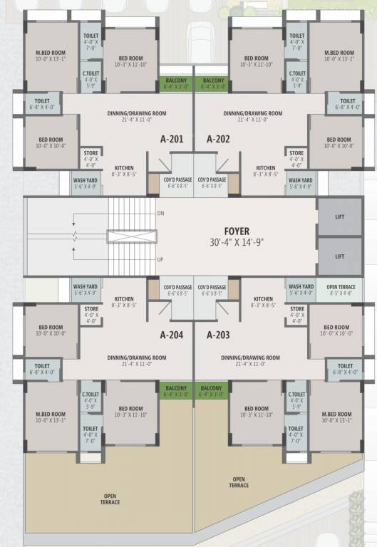  haven Block 1 Cluster Plan For 2nd Floor