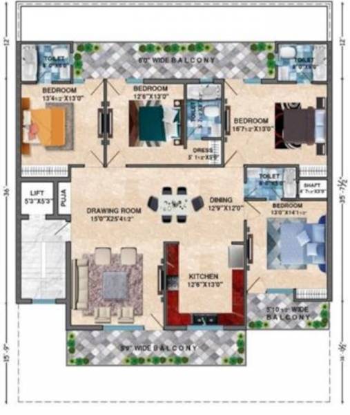 Luxury Homes Cluster Plan For Typical Floor luxury-homes Luxury Homes Cluster Plan For Typical Floor