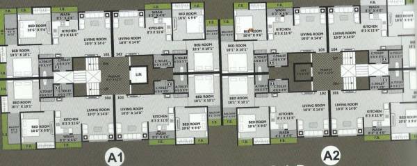 Block 1+2+3+4 Cluster Plan from 1st to 5th Floor valley- Block 1+2+3+4 Cluster Plan from 1st to 5th Floor