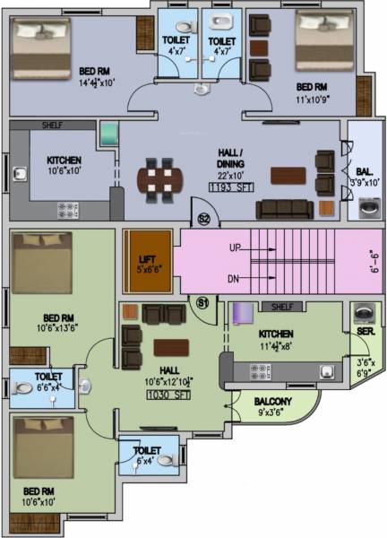  homes Homes Cluster Plan For 2nd Floor