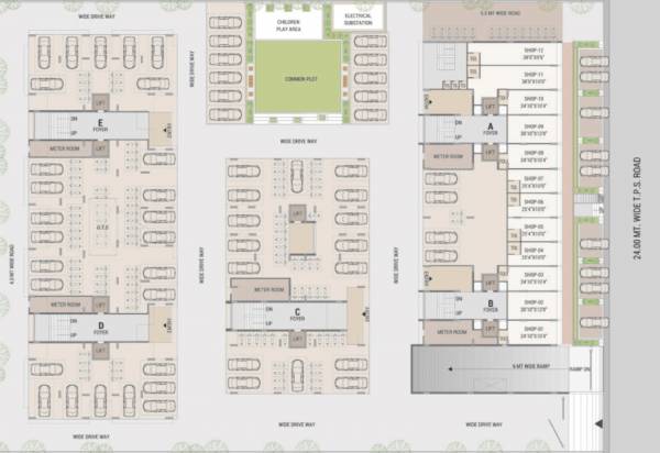  vishala-residency Block A, B, C, D and E Cluster Plan for ground Floor