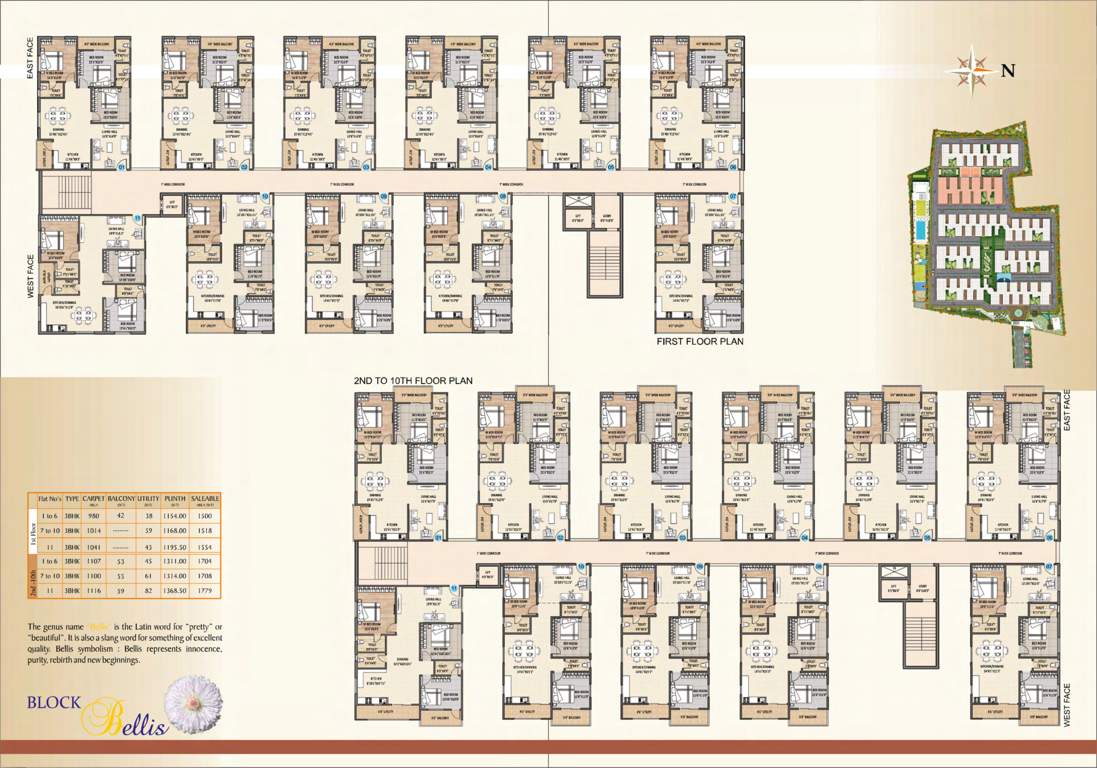  the espino Espino Block B Bellis Cluster Plan from 1st to 10th Floor