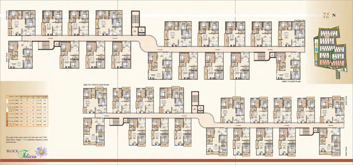  the espino Espino Block F Felicia Cluster Plan from 1st to 10th Floor