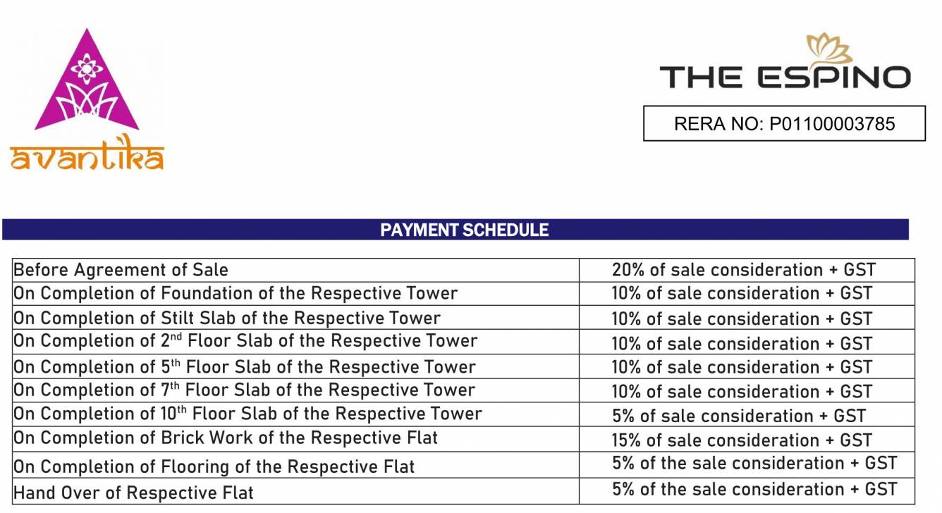 the-espino Construction Linked Payment (CLP) Payment Plan
