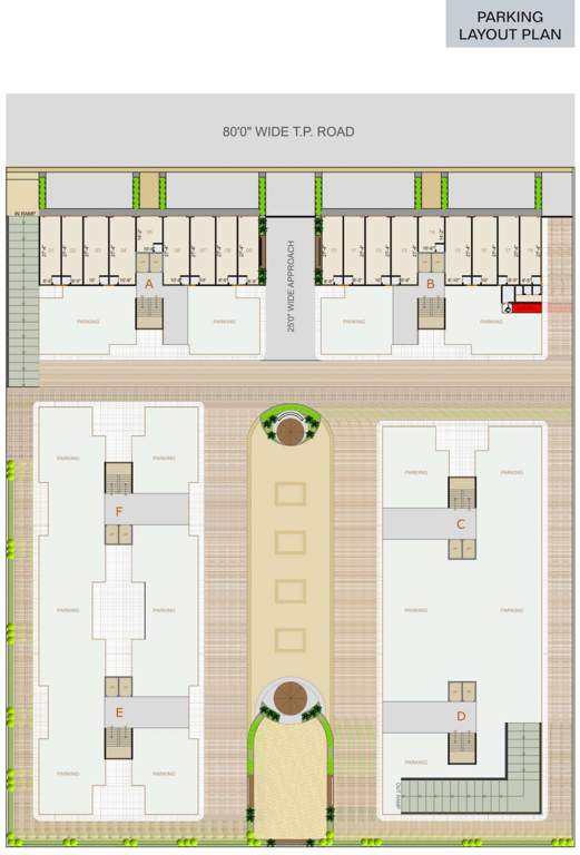  paras residency Block A, Block B, Block C, Block D, Block E And Block F Parking  Cluster Plan