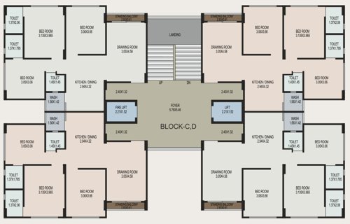  swastik-rise C And D Typical Cluster Plan From 1st To 10th Floor Except 5th And 8th Floor