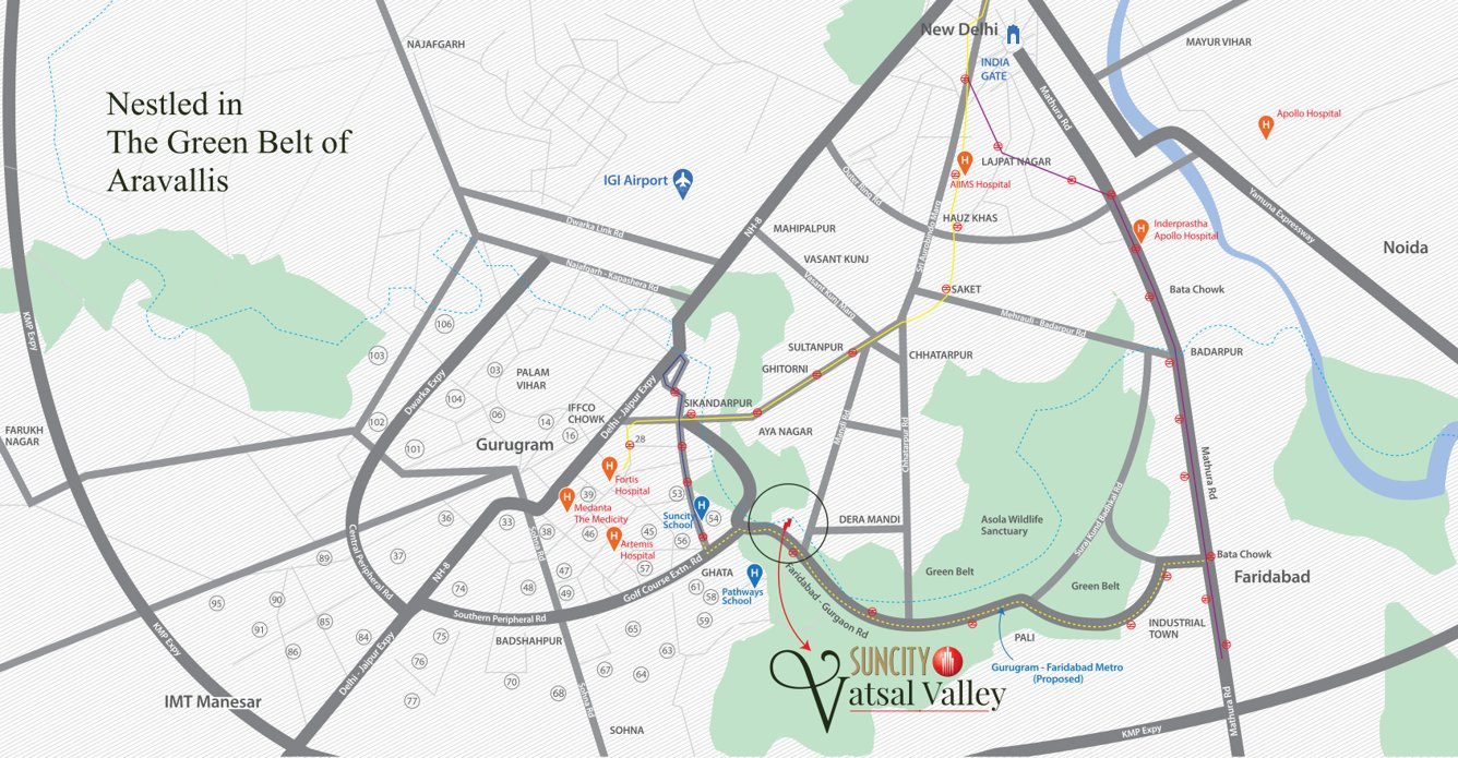 vatsal valley independent floors 1 Location Plan